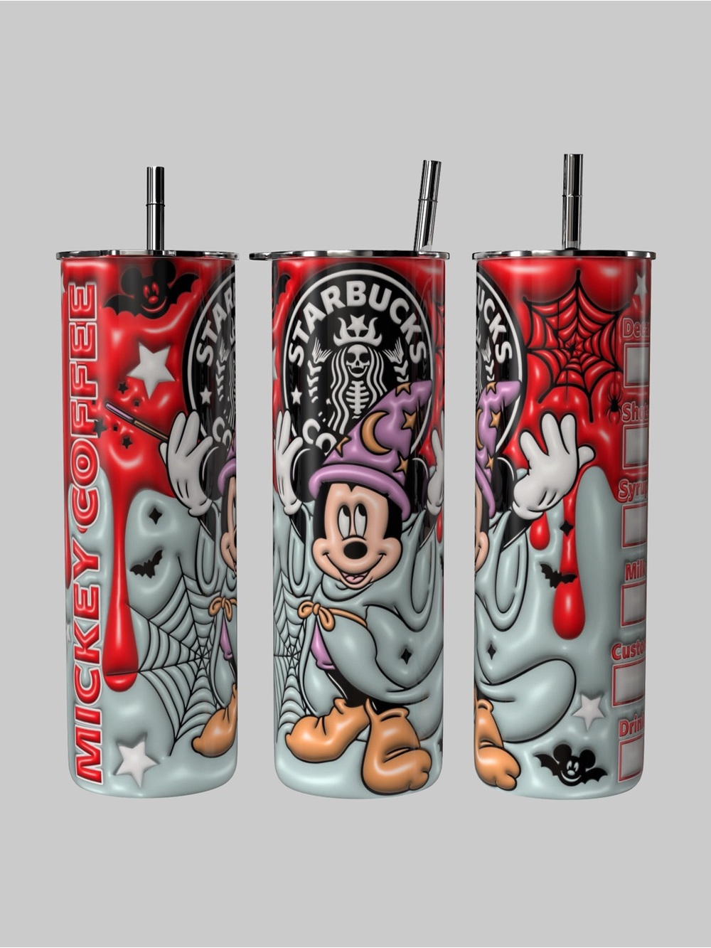 Mickey Mouse Halloween Cute Spooky 3D Effect 20oz Tumbler